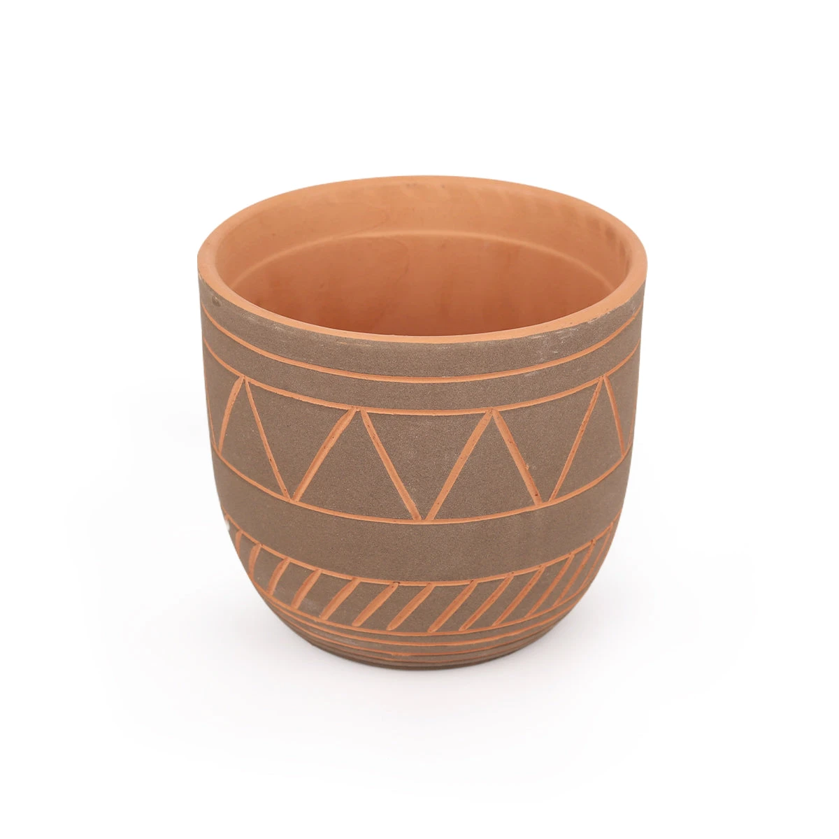 5.5 Inch Black-Clay Color Geometric Pattern Pot - Image 9