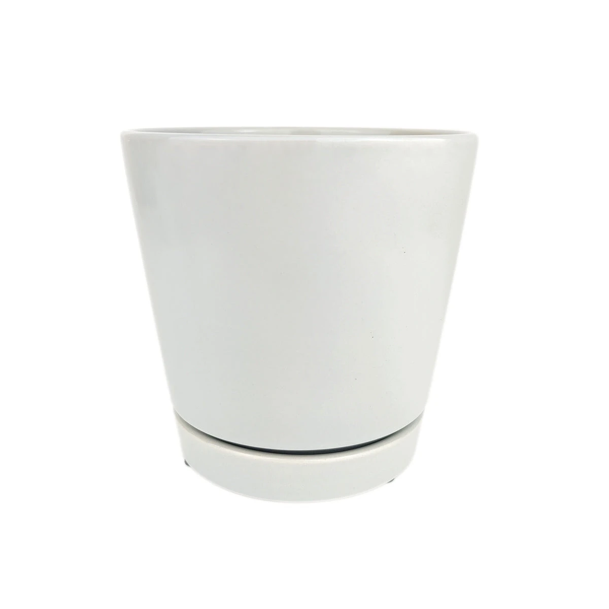 4 Inch Gray Minimalist Pot With Saucer - Image 10