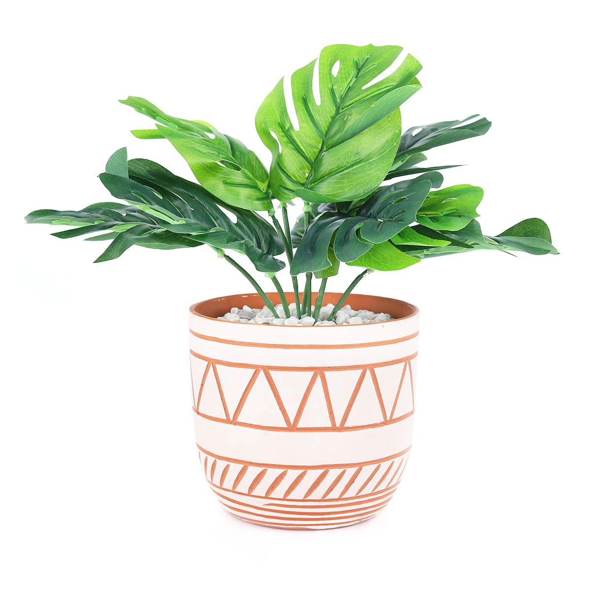 5.5 Inch White-Clay Color Geometric Pattern Pot - Image 6