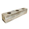 White-washed 3-Hole Wooden Airplants Holder
