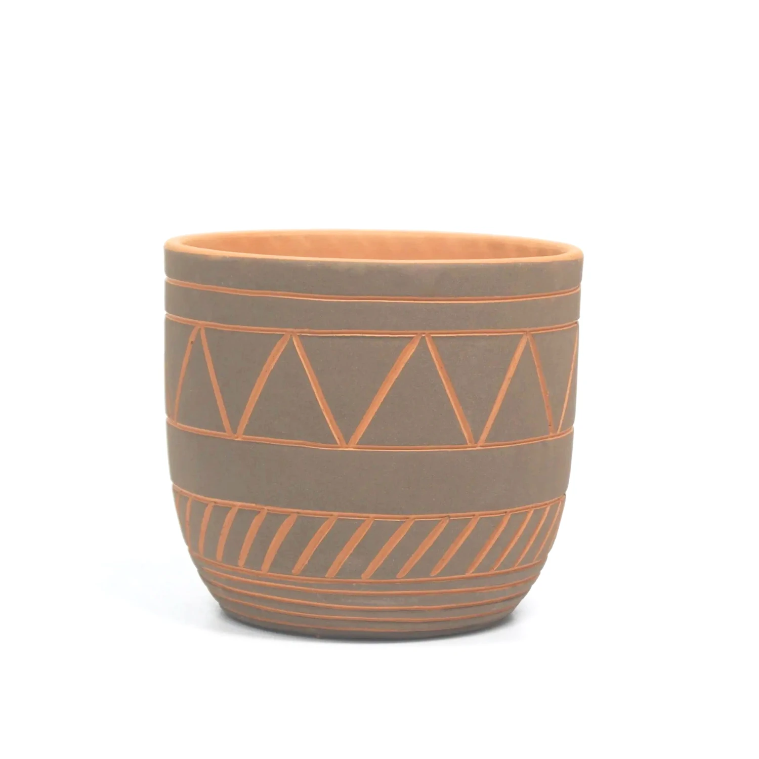 5.5 Inch Black-Clay Color Geometric Pattern Pot - Image 10