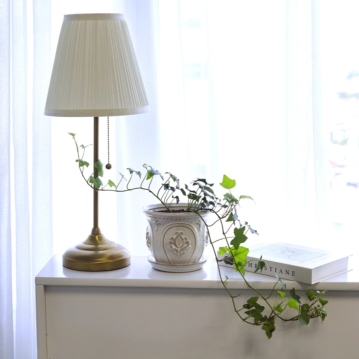 6 Inch White Classical Ornate Ceramic Planter - Image 7