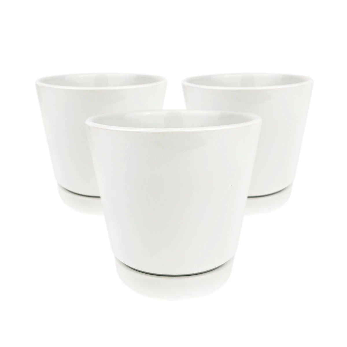 Pack Of 3 White Minimalist Ceramic Pots - Image 9