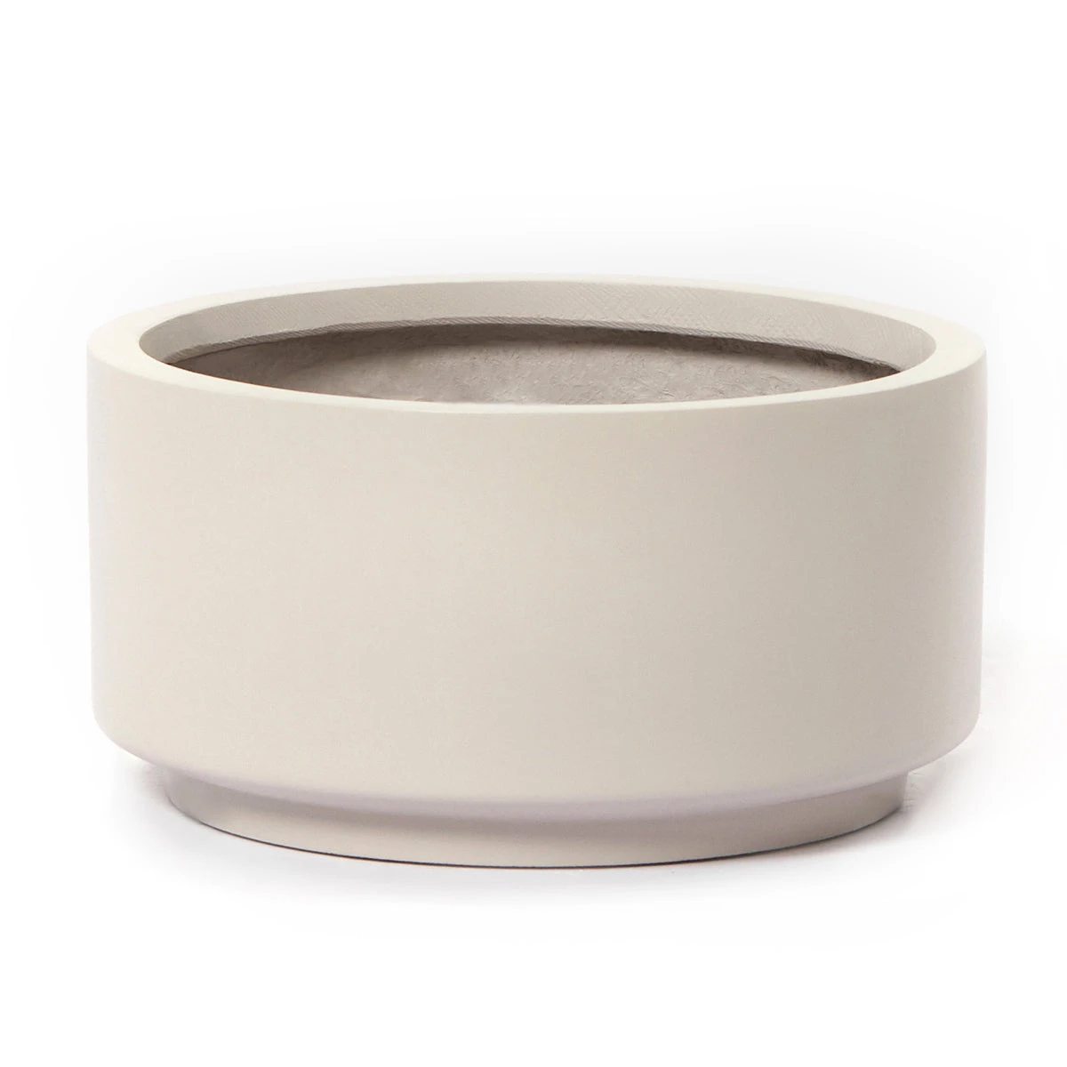 7 Inch Gray Cream Fiberstone Ceramic Pot - Image 2