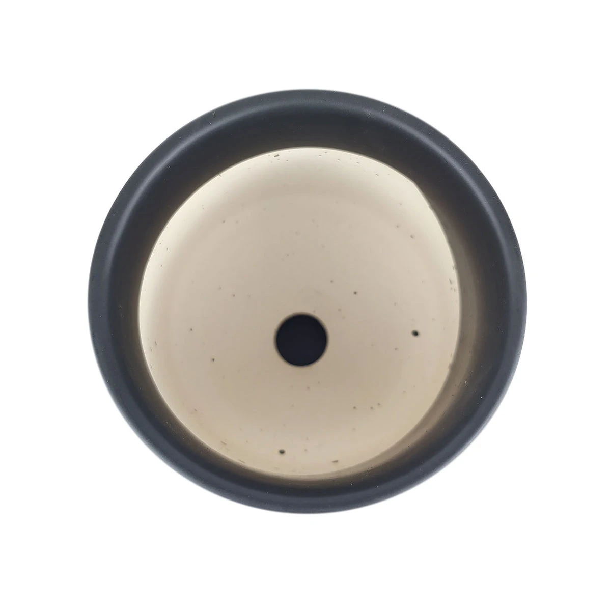 4 Inch Black Porcelain Cylinder Pot With Saucer - Image 2