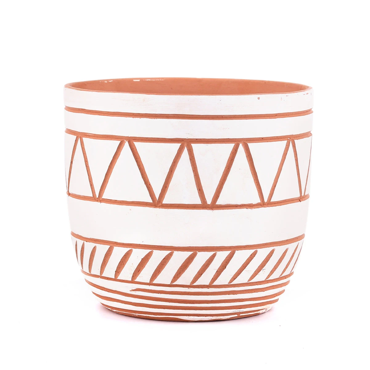 5.5 Inch White-Clay Color Geometric Pattern Pot - Image 8