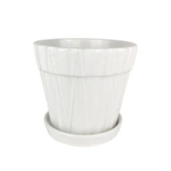 7 Inch Decorative Ceramic Pot With Saucer