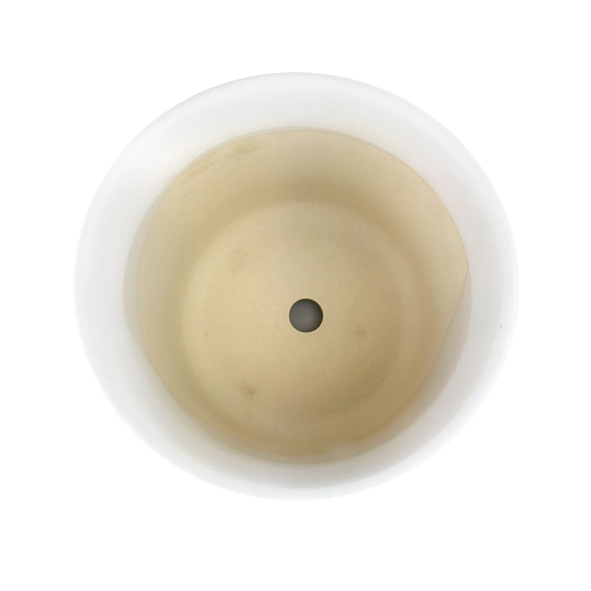 White Porcelain Cylinder Pot With Saucer - Image 3