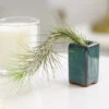 Retro Green Rectangular Glazed Clay Mini Air Plant Holder