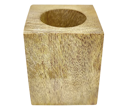 Wood Square Pot - Image 3