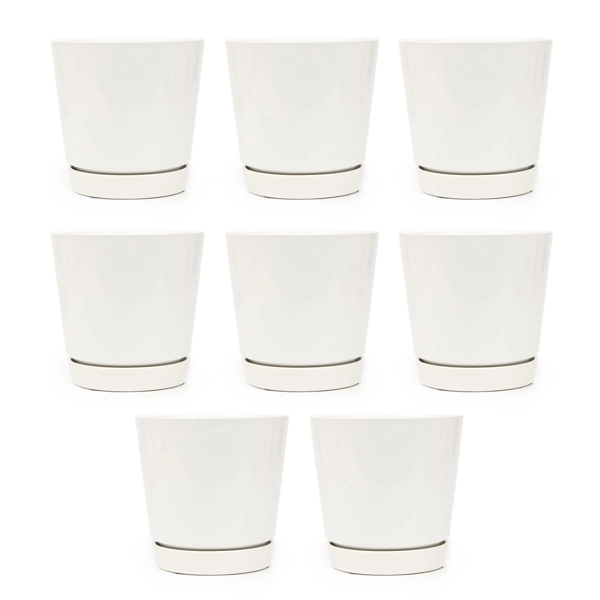 4 Inch White Minimalist Pot With Saucer - Image 15