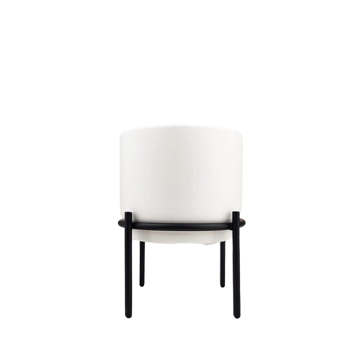 4 Inch Solid White Ceramic Planter With Metal Stand - Image 9
